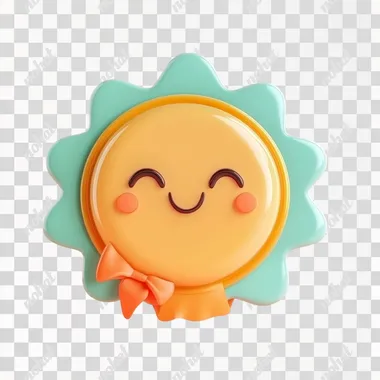 Draw an icon about the badge, 3D rendering, C4D, cartoon, cute, suitable for UI design, the background is a solid color, the main color becomes warm, with other colors, the overall effect is cute and fashionable