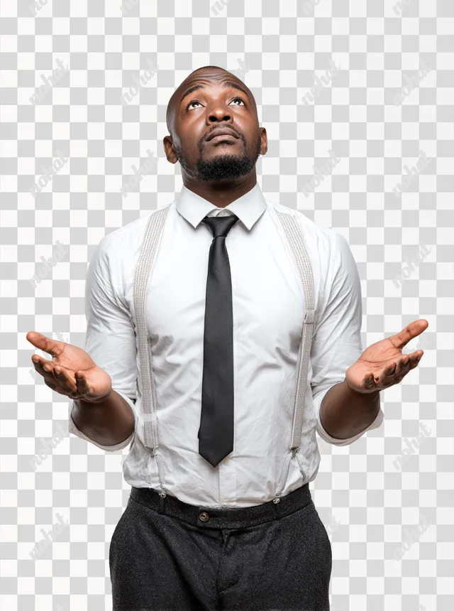 PNG Formal Man Waiting for a Response