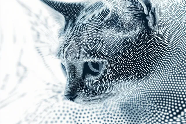 Cat abstract design in geometric style for modern living spaces