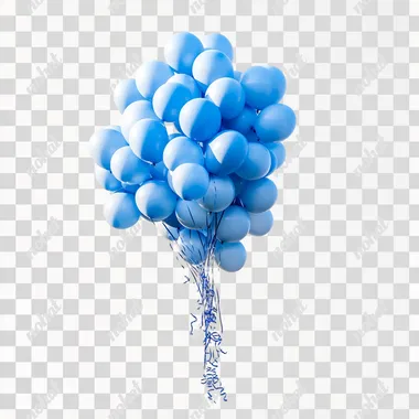 beautiful blue balloon release whitebackground