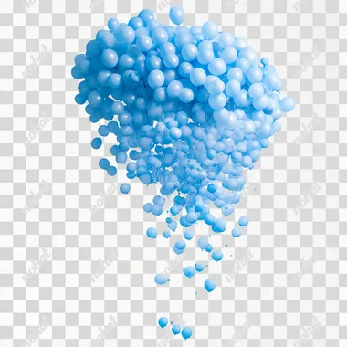 beautiful blue balloon release whitebackground