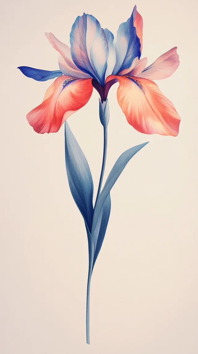 a painting of a flower on a white background