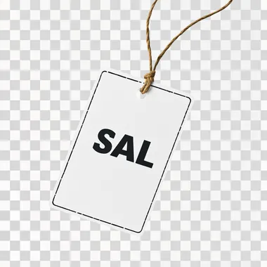 a simple image of a shopping tag with the word SALE on it. clean isolated white background, minimalist design