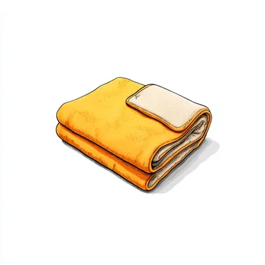 snuggle blanket in flat cartoon style, isolated on white background, clean outline, high resolution 4K