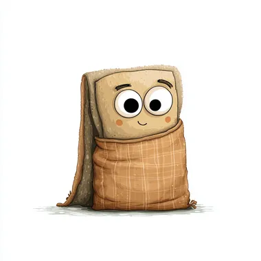 snuggle blanket in flat cartoon style, isolated on white background, clean outline, high resolution 4K