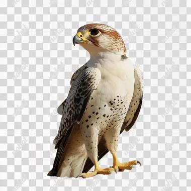 arabian falcon standing with head looking sideways