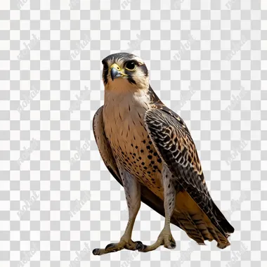 arabian falcon standing with head looking sideways