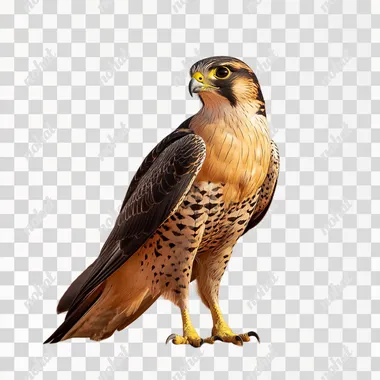 arabian falcon standing with head looking sideways