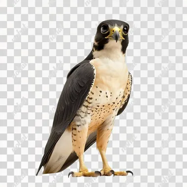 arabian falcon standing with head looking sideways