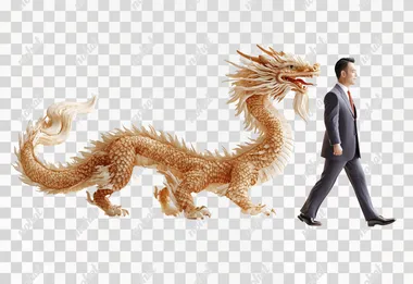 full body chinese dragon isolated on white background