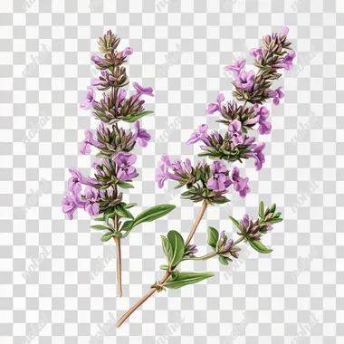 create a realistic thymus vulgaris on a white background