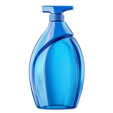 blue bottle of detergent 3d icon , white background