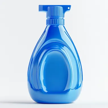 blue bottle of detergent 3d icon , white background