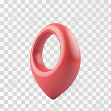 3d icon of a red location pin , location,3d blender render, soft clay material,plain white background, soft edge