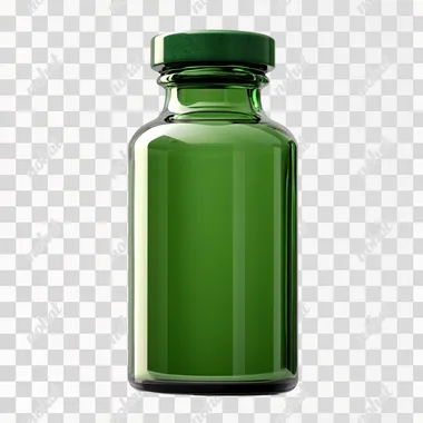 green medical bottle isolated on white