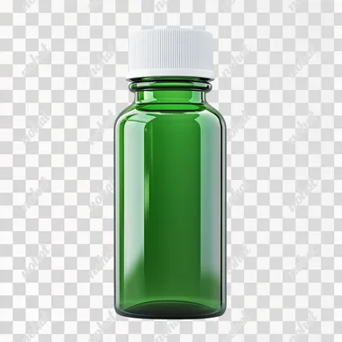 green medical bottle isolated on white