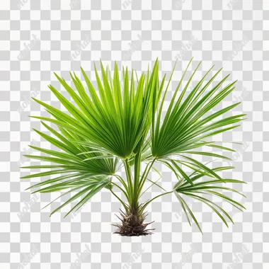 photograph of dwarf palmetto on white background
