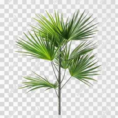 photograph of dwarf palmetto on white background