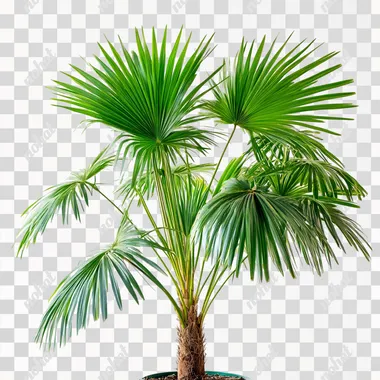 photograph of dwarf palmetto on white background
