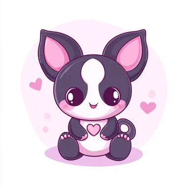 Cute Kuromi character, simple shape, with a certain depth, vector design of the game icon, colorful, playful, simple background, 2d flat style, low detail