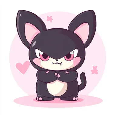 Cute Kuromi character, simple shape, with a certain depth, vector design of the game icon, colorful, playful, simple background, 2d flat style, low detail