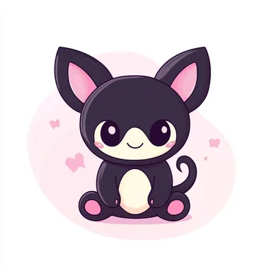 Cute Kuromi character, simple shape, with a certain depth, vector design of the game icon, colorful, playful, simple background, 2d flat style, low detail