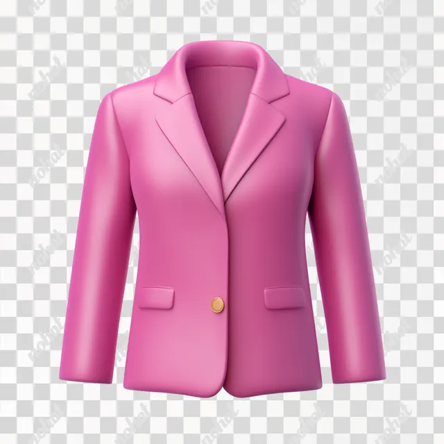 PNG 3D Icon of Women's Pink Jacket Fashion for Urban Style Display
