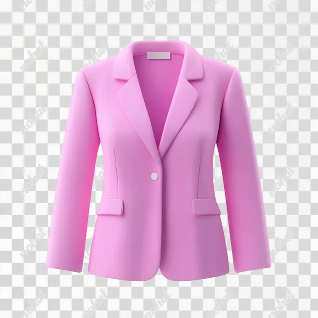 PNG 3D Icon of Women's Pink Jacket for Fashion and Apparel Display