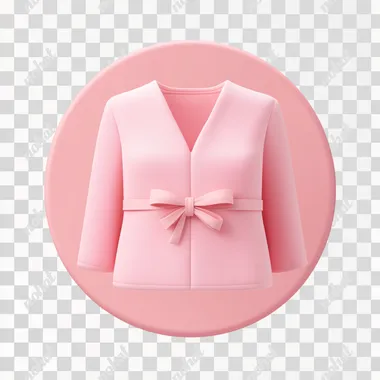 3d icon of pink premium women's clothes. front view. White background. rofile dk7xg7y