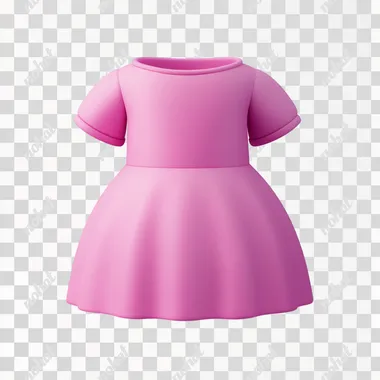 3d icon of pink premium women's clothes. front view. White background. rofile dk7xg7y