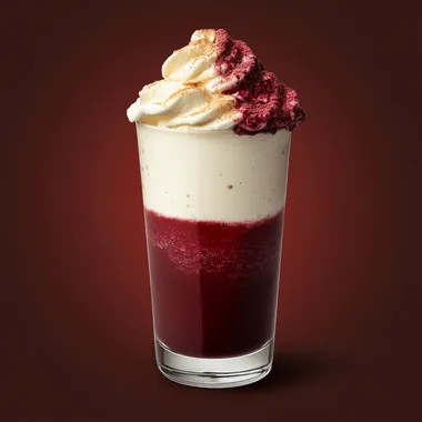 frappe drink half maroon half white