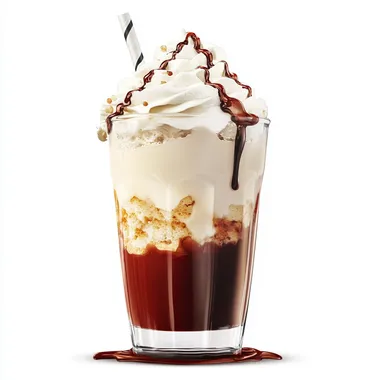 frappe drink half maroon half white