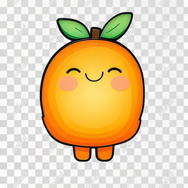 cute random image of a fruit like a plump bright orange    v2lmyds