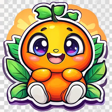 cute random image of a fruit like a plump bright orange    v2lmyds