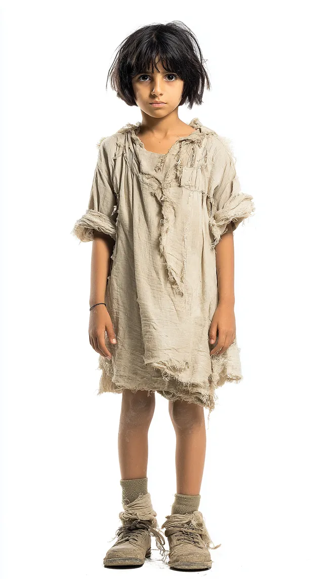 Portrait of a Vulnerable Arab Refugee Girl