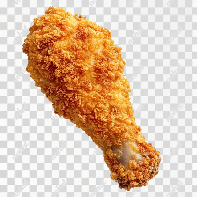 PNG Fried Chicken Leg Soaring Through the Air in a Kitchen Setting