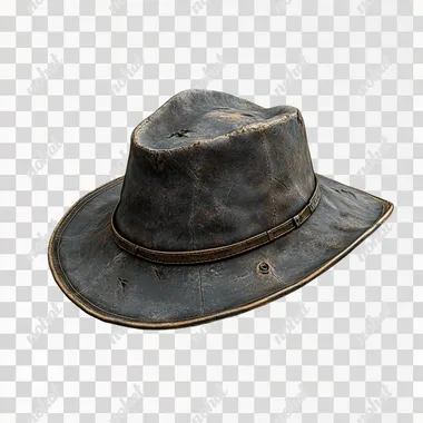 postapocalyptic dark gray gus hat in 3D perspective, item icon for computer game on white background, photorealistic