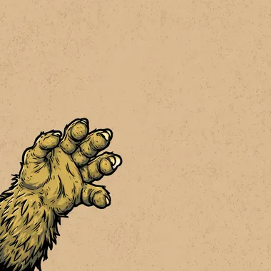 bigfoot hand drawn cartoonish style plain background