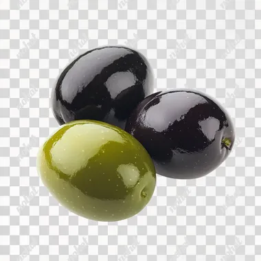 realistic photo of color mix of 3 fresh olives, green, dark green, black, on white background