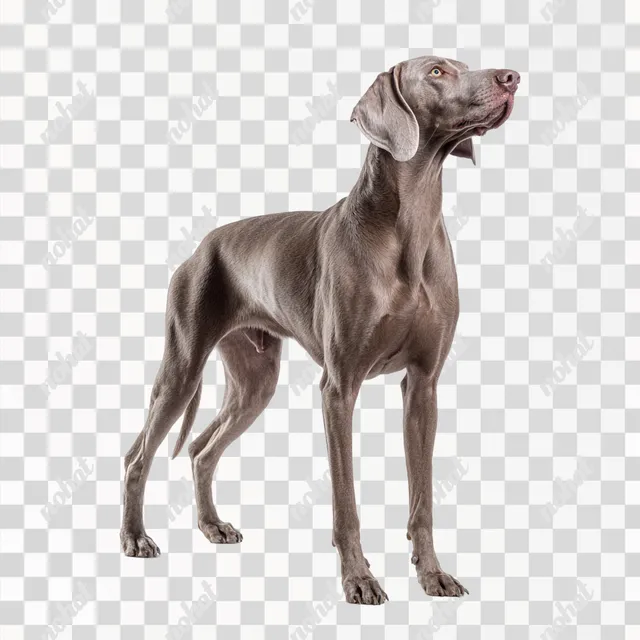 PNG Anatomically Detailed Weimaraner in Studio Setting
