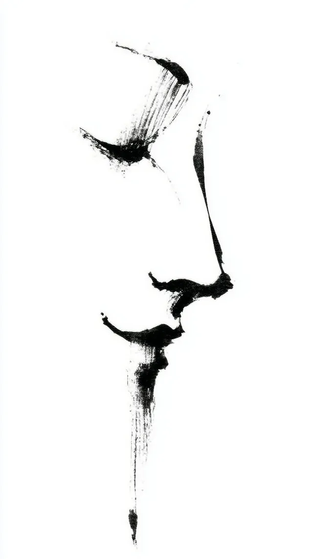 Minimalist Line Drawing of a Woman's Face