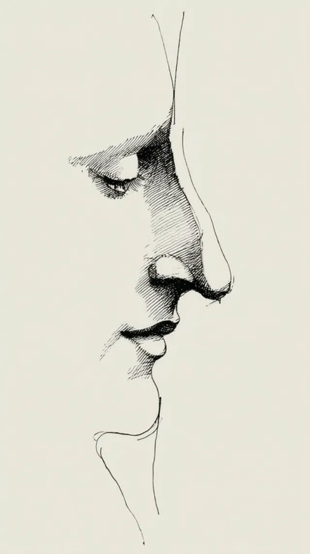Minimalistic Woman's Face - Picasso Inspired Line Drawing