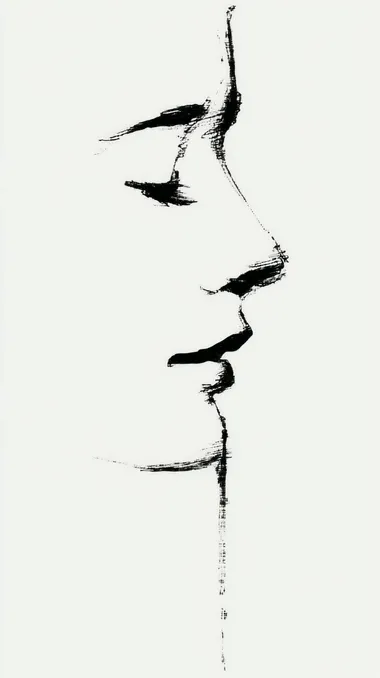 A simple line drawing of a womans face, minimalistic and elegant. The lines should be clean and bold on a white background, capturing Picasso's iconic doodle style, focusing more on simplicity and form than detail.  --s 1000