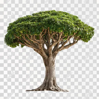 madagascar tree, white background, solid white background