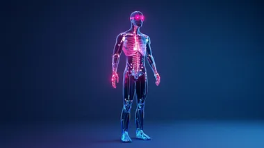 The Evolution of Human-Cyborg Integration: "Create a 3D illustration of a cyborg standing in front of a neutral blue-lit backdrop. The cyborg has a sleek, modern design with visible technological augmentations--such as mechanical limbs, glowing implants, and neural interfaces--blended seamlessly with human features. The lighting casts soft, neutral hues across the cyborgs metallic components and skin, highlighting the seamless fusion of organic and artificial elements. Explore the concept of human augmentation in a futuristic society. How does the cyborgs enhanced capabilities, such as superior strength, advanced computing, or augmented senses, impact its role in society? What ethical dilemmas arise in the merging of human consciousness with cybernetic enhancements   7iez5ol