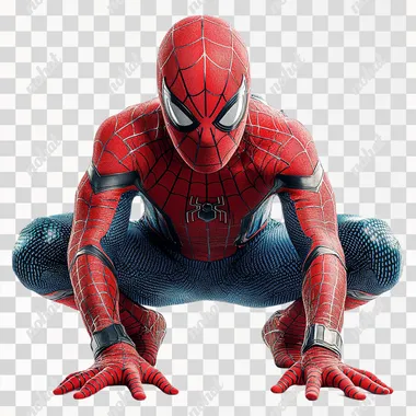 photo of isolated spider man on white back ground  --s 750