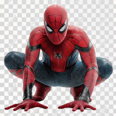 photo of isolated spider man on white back ground  --s 750