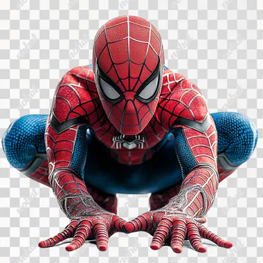 photo of isolated spider man on white back ground  --s 750