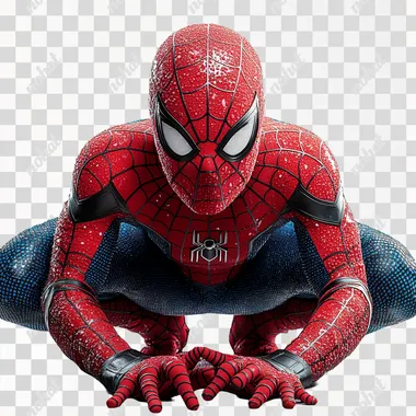 photo of isolated spider man on white back ground  --s 750