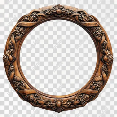 A viking wood frame with some viking ornaments white background --s 250